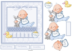Baby boy and kitten 7x7