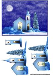 Country Church in the Moonlight