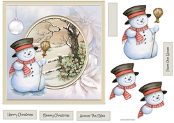 Snowman and holly hedge 7x7