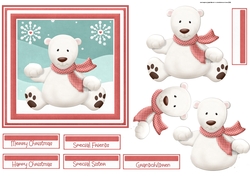 Polar bear and snowflake 6x6