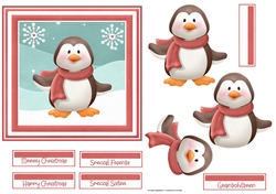 Penguin and snowflake 6x6
