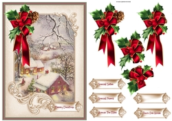 A snow covered hamlet A5 card