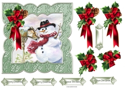 Snowman posts cards 7x7