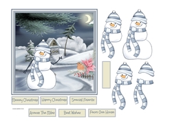 Snowman and robin 6x6