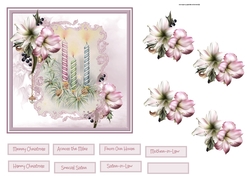 Candles and flower 6x6 card