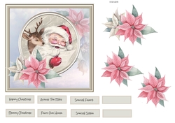 Santa and reindeer 6x6