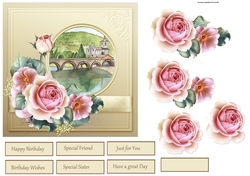 River view and roses 6x6