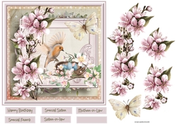 Flowers birds and butterfly 7x7