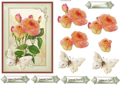 Orange rose and butterfly 5x7