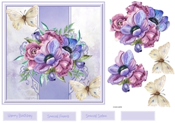 Anemones and butterfly 7x7