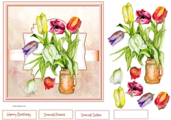 Vase of tulips 7x7