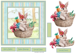 Easter rabbit in a basket 7x7