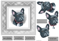 A Frenchie 7x7 card