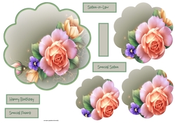 English rose scallop card