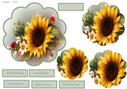 Sunflower scallop shaped 6x6