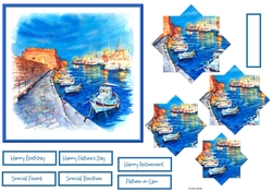 Boats at the Marina 6x6