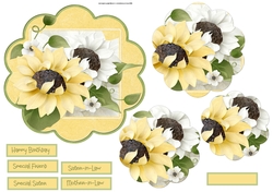 Sunshine flowers scallop card