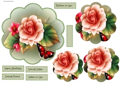 Butterfly and rose scallop card