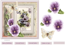 Pansy garden and butterfly 7x7