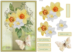 Spring flowers and butterfly A5