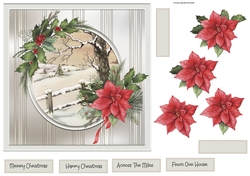 Countryside and poinsettia 7x7