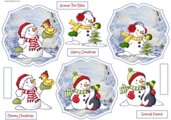 Winter snowman and friends toppers