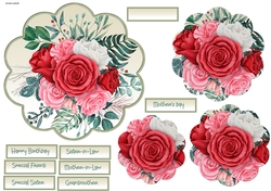 Mixed roses scallop pyramid