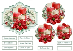 poinsettia and candles topper and shaped layers