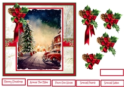 Christmas eve and holly and berries 7x7