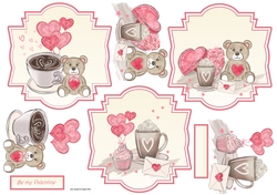 Valentine bears and cupcakes toppers
