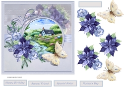 English cottage and flowers 7x7