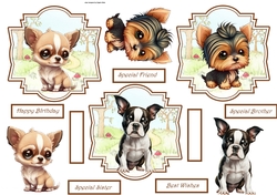 Boston terrier,, Chihuahua and Yorkshire terrier toppers
