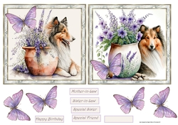 Rough hair collie and flowers toppers