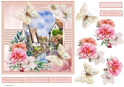 English village and roses 7x7