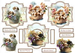Puppies in baskets topper