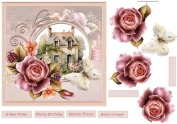 A Grand house and roses 7x7