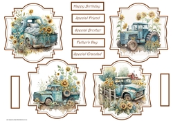Blue truck and tractor toppers