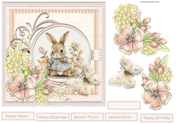 Spring rabbit and flowers