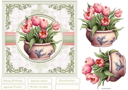 Pot of tulips 7x7