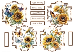 Sunflowers and butterfly toppers