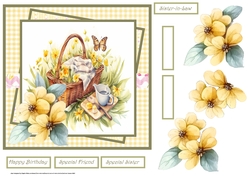 Spring picnic and flowers 7x7