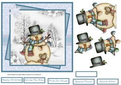 Snowman and mouse friend 7x7