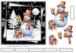 Snowman and gifts 7x7