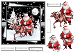 Santa and his reindeer 7x7