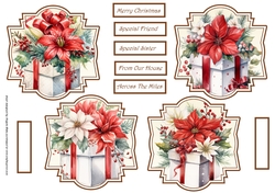 Floral Christmas gifts toppers