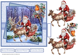 Santa on his sledge 7x7