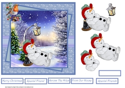 Snowman sleeping 7x7