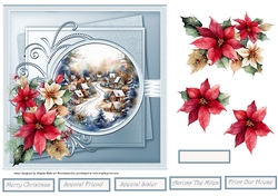 Christmas village and flowers 7x7