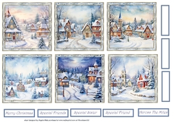 Winter Christmas village toppers
