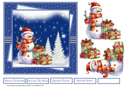 Snowman brings gifts 7x7